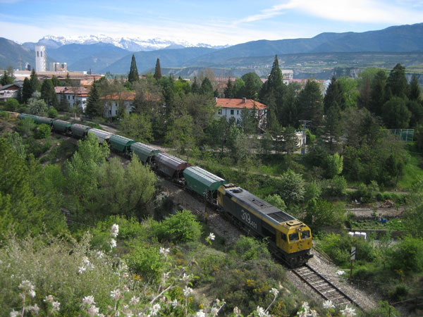 Tren de mercancías cerca de Sabiñánigo
