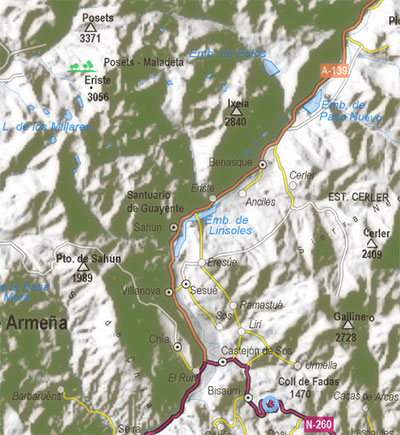 mapa de benasque